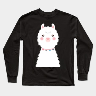 Cute llama illustration Long Sleeve T-Shirt